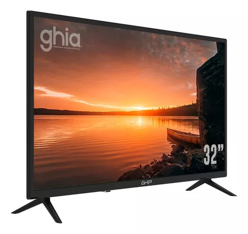 Pantalla Ghia 32 Pulgadas Led HD 720P USB HDMI RCA 60HZ Modelo G32BHD22 Negro