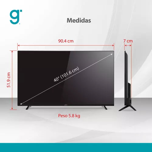 Pantalla Smart Tv Ghia 40 Pulgadas Led Hd Android Tv Certificada Google Assistant Control De Voz Negro 60hz Modelo G40atv22